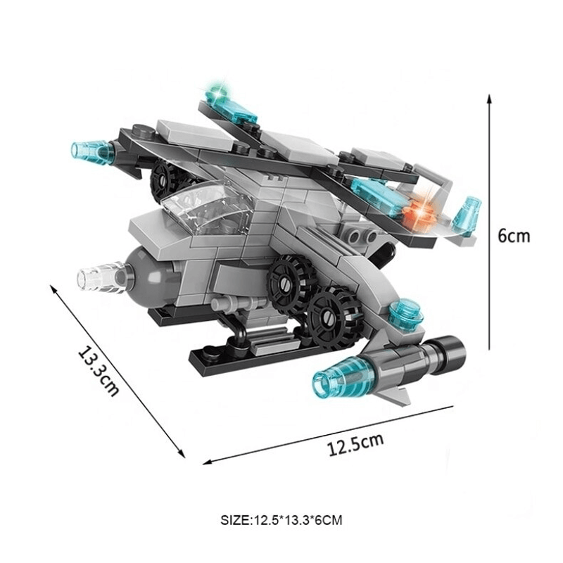 6-i-1 Byggklossar Fordonsset för Barn | Brandbil, Stridsvagn & Helikopter – STEM Leksak för Kreativ Lek & Lärande (6–10 år)