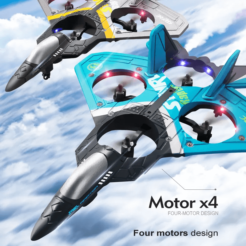 RC Stridsflygplan i Tåligt EPP Skum med LED-ljus | Fjärrstyrt Flygplan 2.4GHz för Nybörjare & Barn – Modellflyg med 360° Loop & Lång Flygtid