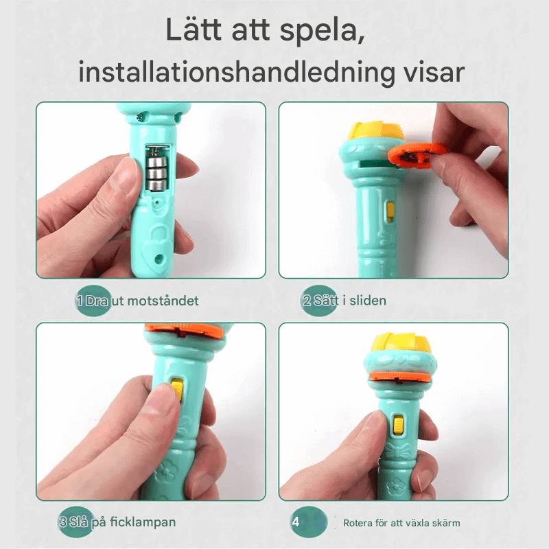 Pedagogisk Projektor Ficklampa – Magisk Leksak för Läggdags och Fantasi