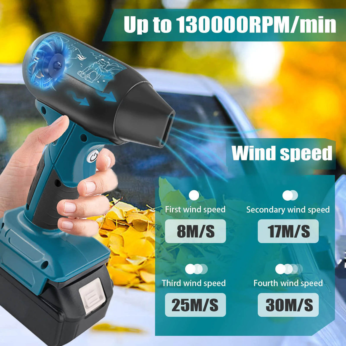 VoltBreeze - Bärbar Jetfläkt med 4 Justerbara Hastigheter för Effektivt Luftflöde