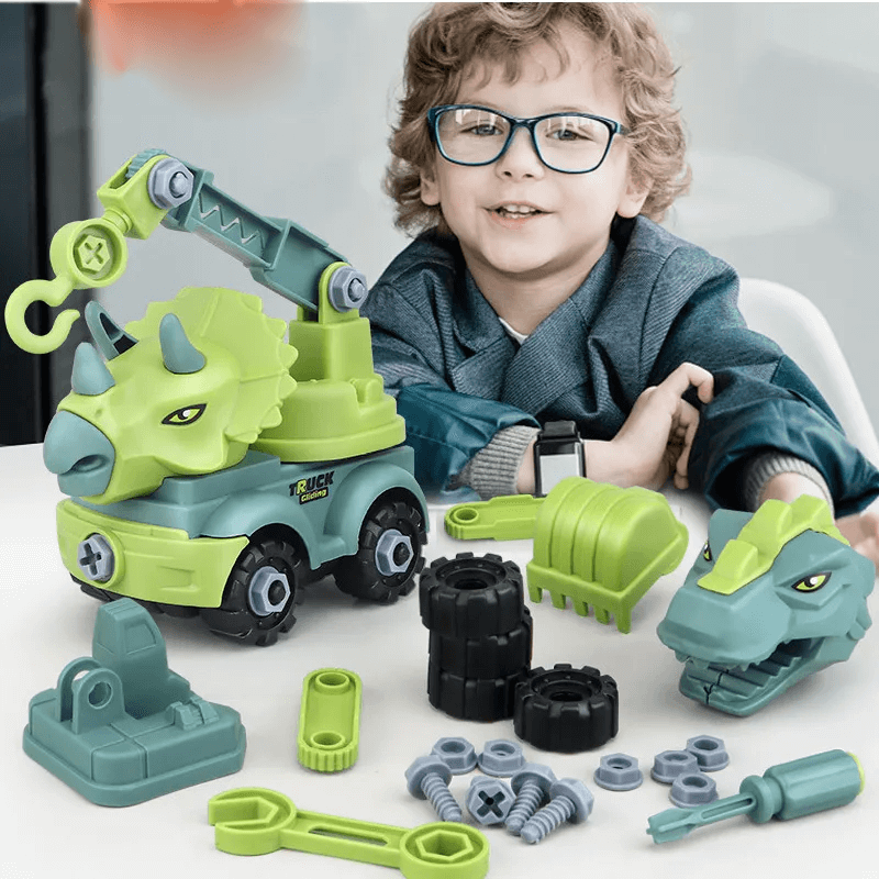 Mini Dinosauriefordon Byggsats – Lek och Lär med Kreativa Kombinationer