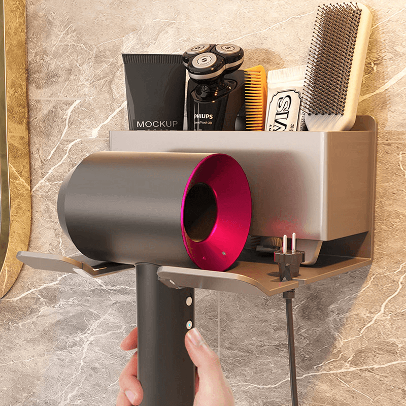 MARIE - Hårtorksorganisatör Väggmonterad | För Hem & Frisörsalong