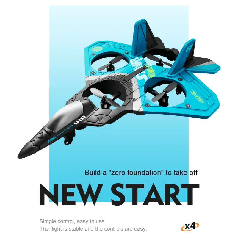 RC Stridsflygplan i Tåligt EPP Skum med LED-ljus | Fjärrstyrt Flygplan 2.4GHz för Nybörjare & Barn – Modellflyg med 360° Loop & Lång Flygtid