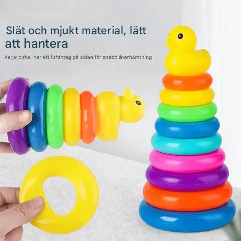 Stapelleksak Pyramidtorn för Bebisar – Utveckla Finmotorik och Kreativ Lek