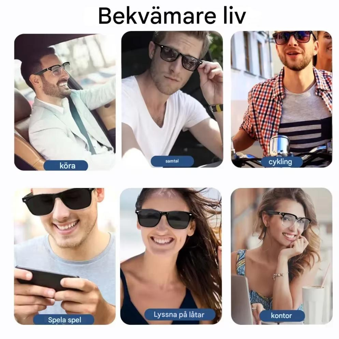 NeoShade - Smarta Glasögon med Inbyggda Högtalare, Mikrofon och Polariserade Linser som Filtrerar Blått Ljus