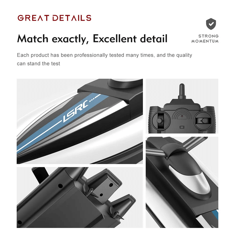 Hurtig fjernstyret båd – 25 km/t racerbåd med IPX4 vandtæthed og vandkølesystem