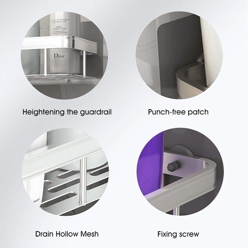 Vægmonteret opbevaringshylde – Udtrækkelig hjørnehylde til badeværelse