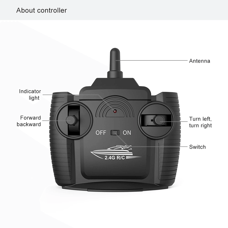 Hurtig fjernstyret båd – 25 km/t racerbåd med IPX4 vandtæthed og vandkølesystem
