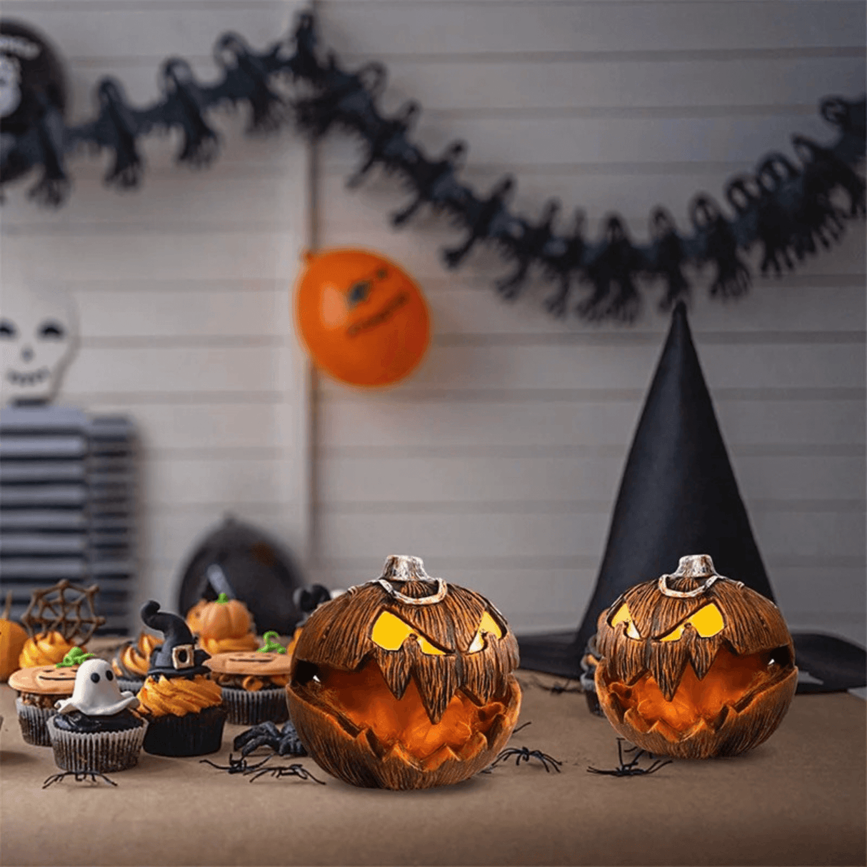 PumpkinFright – Animated Halloween Pumpa med LED-ögon & Ljudeffekter för Spökhus och Festdekoration