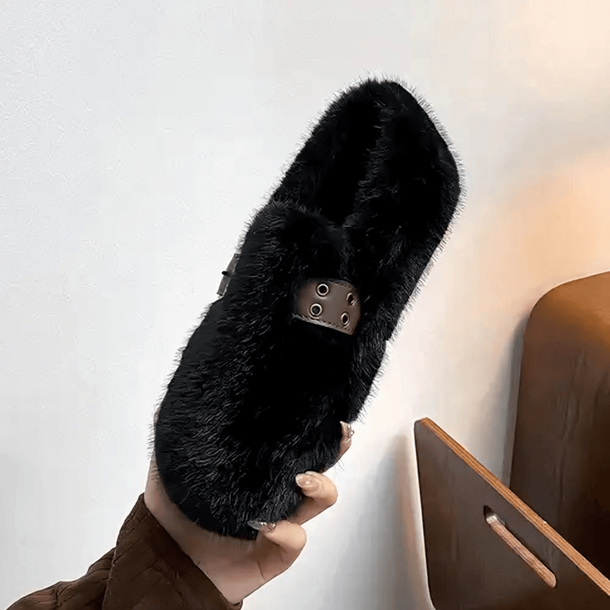 FurLush - Faux-Fur Shoes with Adjustable Strap & Plush Comfort for Indoor and Light Outdoor Use