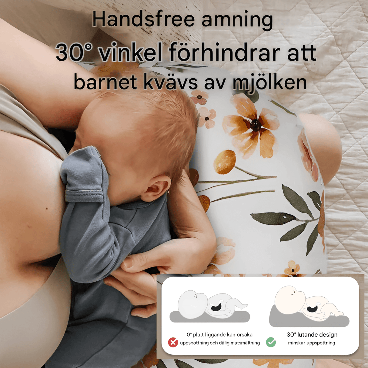 SoftCradle – Vetenskapligt Designad Multifunktionell Ammningskudde med 30° Lutning & Ergonomiskt Stöd för Barn och Mamman