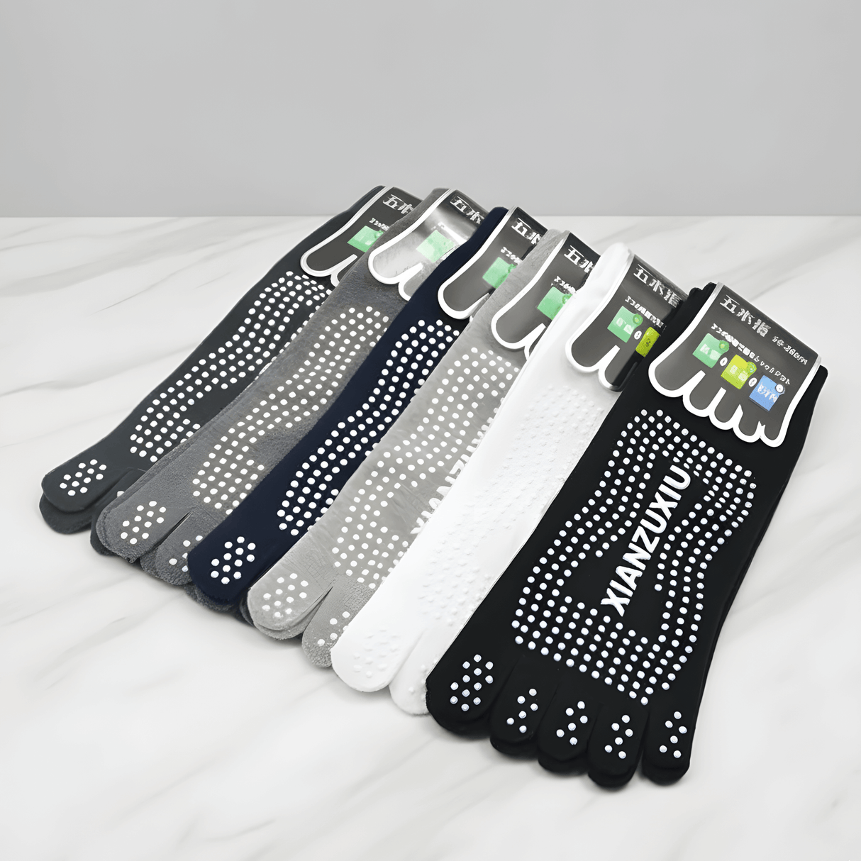 SoftGrip – Halkfria Fem-Tåstrumpor för Yoga, Pilates & Träning