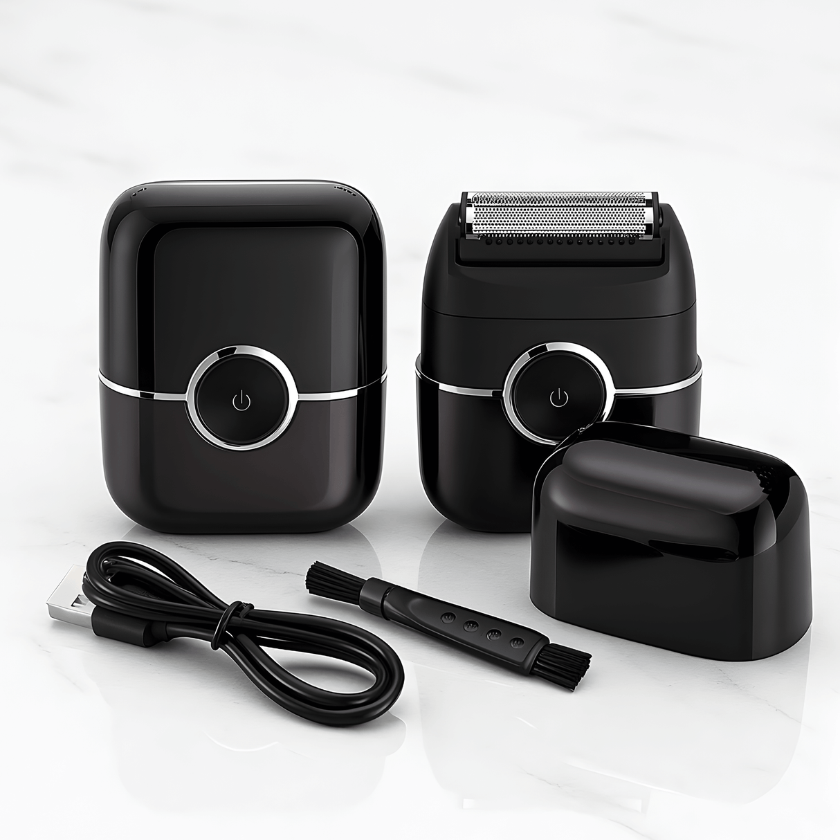 TrimPro - Bærbar elektrisk barbermaskine med 4-bladssystem & Vaskbart design til krop og ansigt