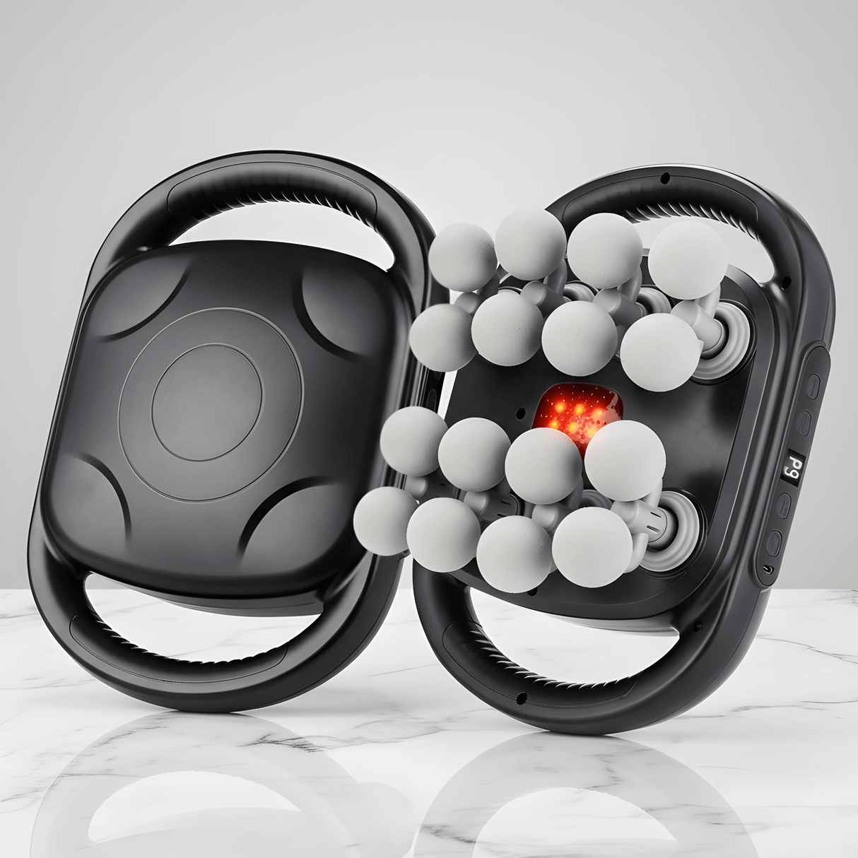 PulseRelief - 16-hoved-massagepistol med 9 tilstande & 20 intensitetsniveauer til hele kroppen