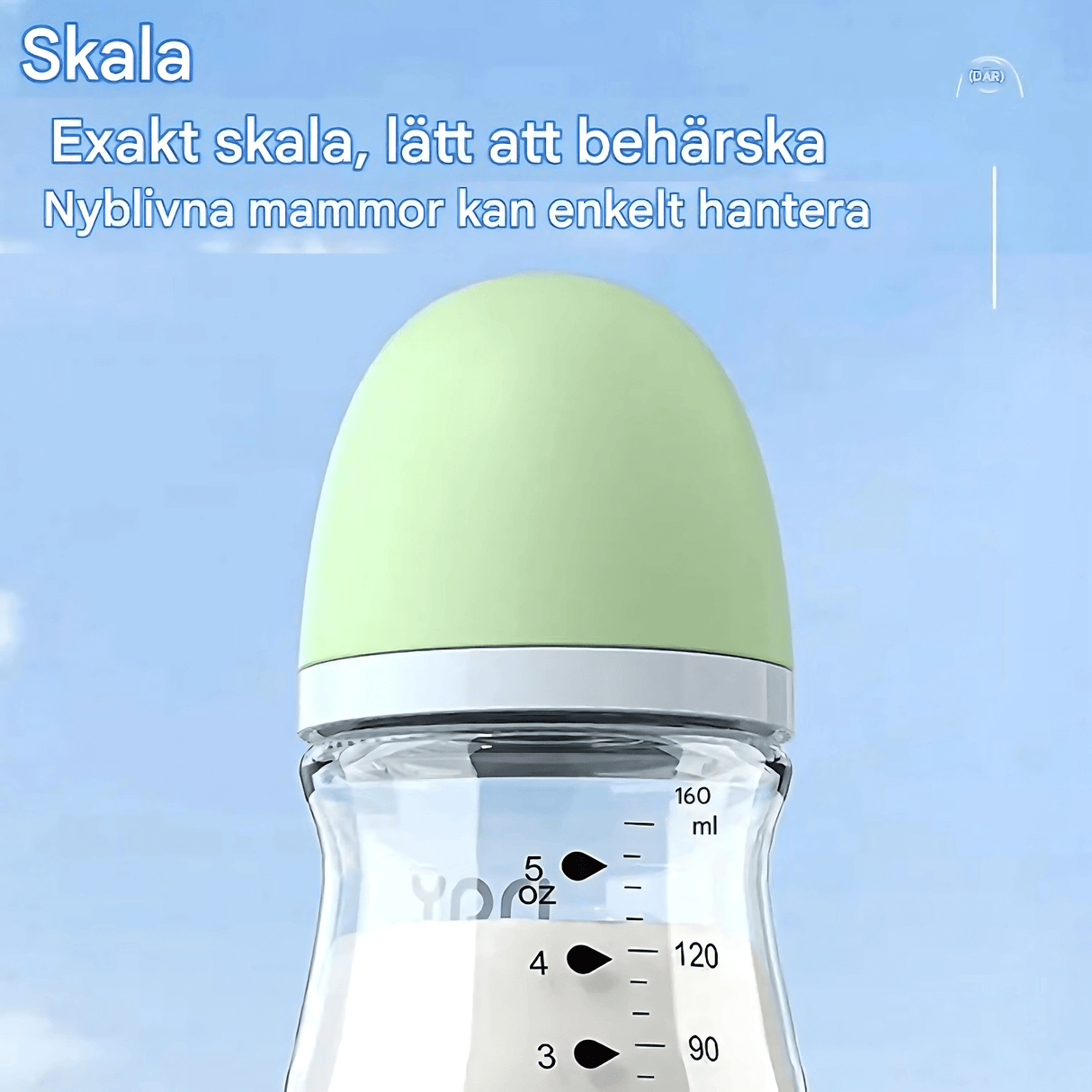 BabyFlow – Anti-kolik-sutteflaske i glas med blød silikonesut og design med kontrolleret flow