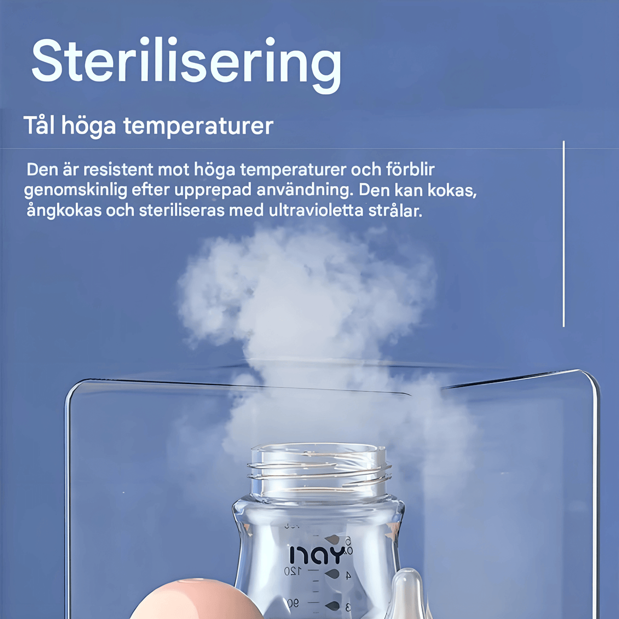 BabyFlow – Anti-kolik-sutteflaske i glas med blød silikonesut og design med kontrolleret flow