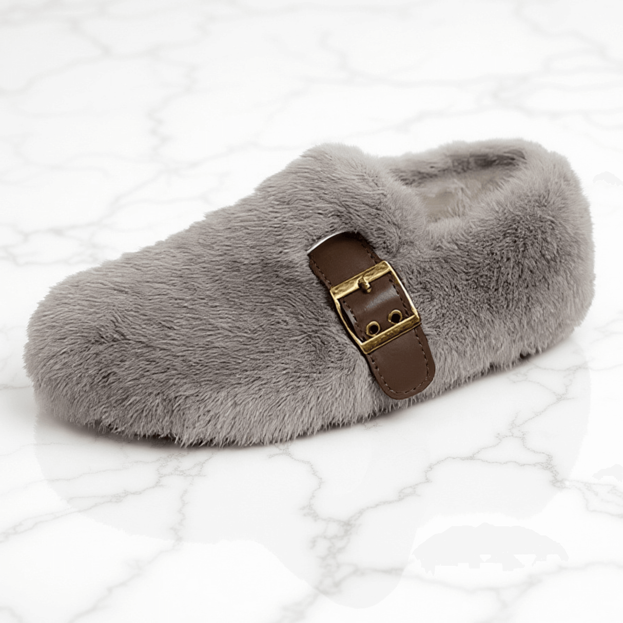 FurLush - Faux-Fur Shoes with Adjustable Strap & Plush Comfort for Indoor and Light Outdoor Use