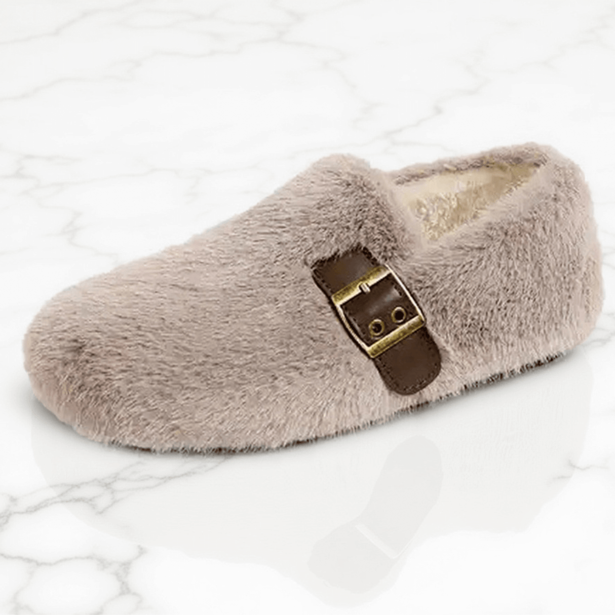 FurLush - Faux-Fur Shoes with Adjustable Strap & Plush Comfort for Indoor and Light Outdoor Use