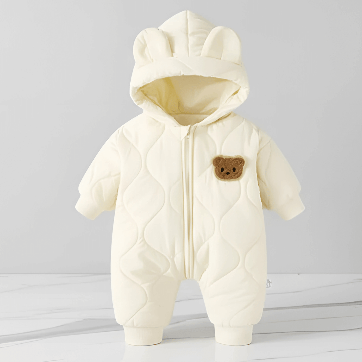 CuddleWear – Varm babyjumpsuit med fleecefor og brugervenlig lynlås til efterår og vinter