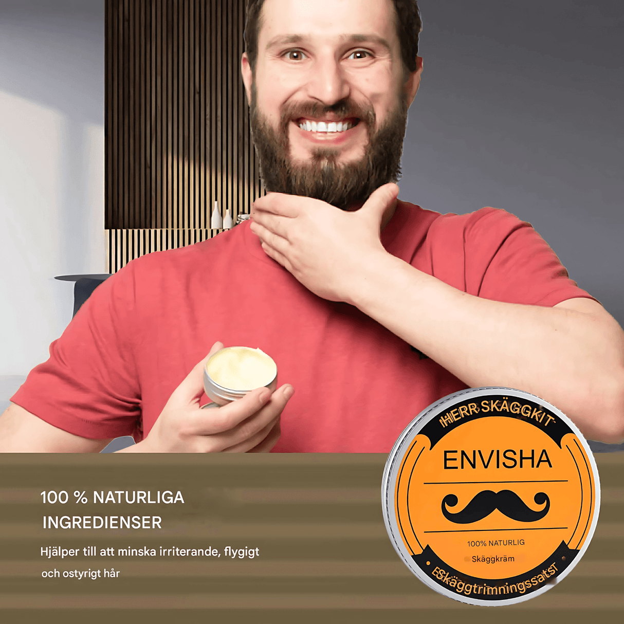 BeardMaster – 6-i-1 Skäggvårdskit för Män med Olja, Balm, Kam, Borste & Sax