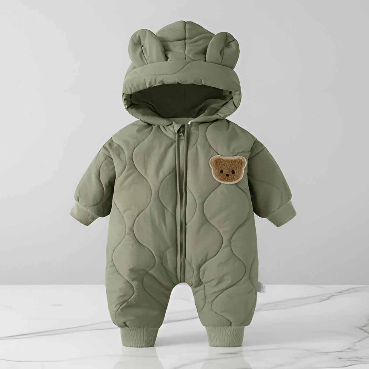 CuddleWear – Varm babyjumpsuit med fleecefor og brugervenlig lynlås til efterår og vinter