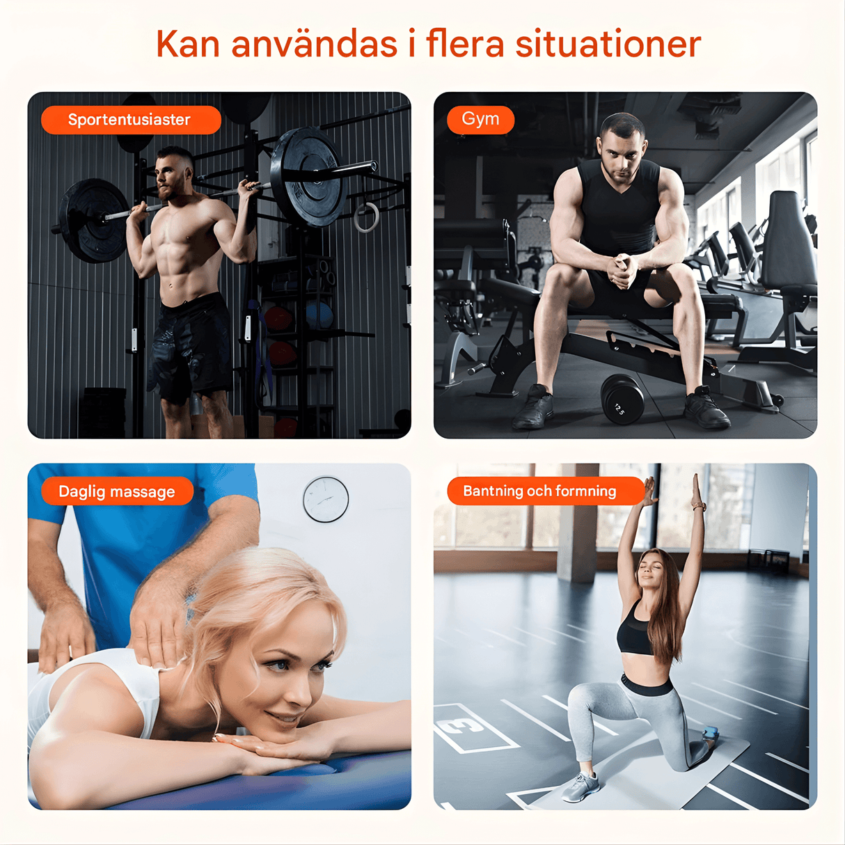 PulseRelief - 16-hoved-massagepistol med 9 tilstande & 20 intensitetsniveauer til hele kroppen