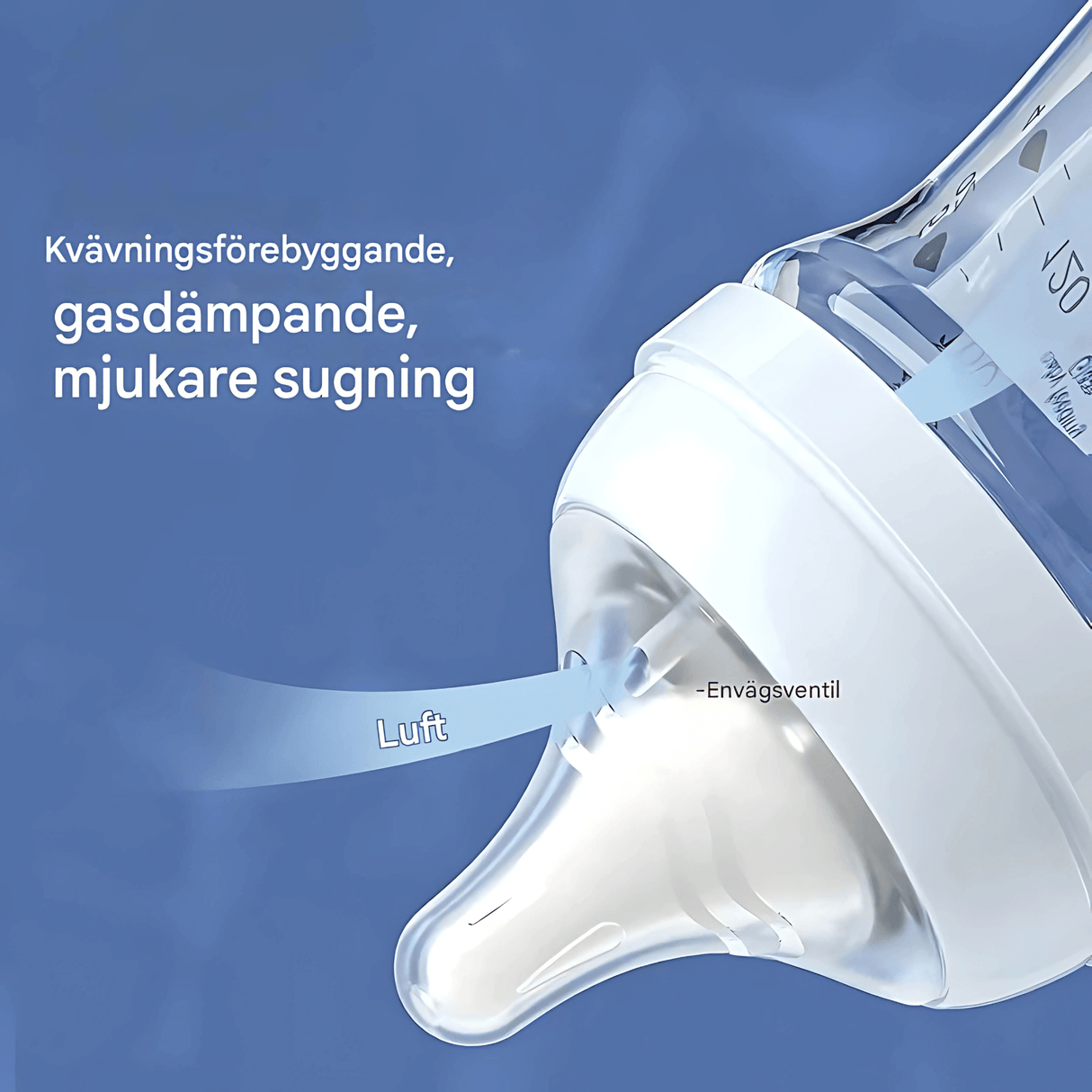 BabyFlow – Anti-kolik-sutteflaske i glas med blød silikonesut og design med kontrolleret flow