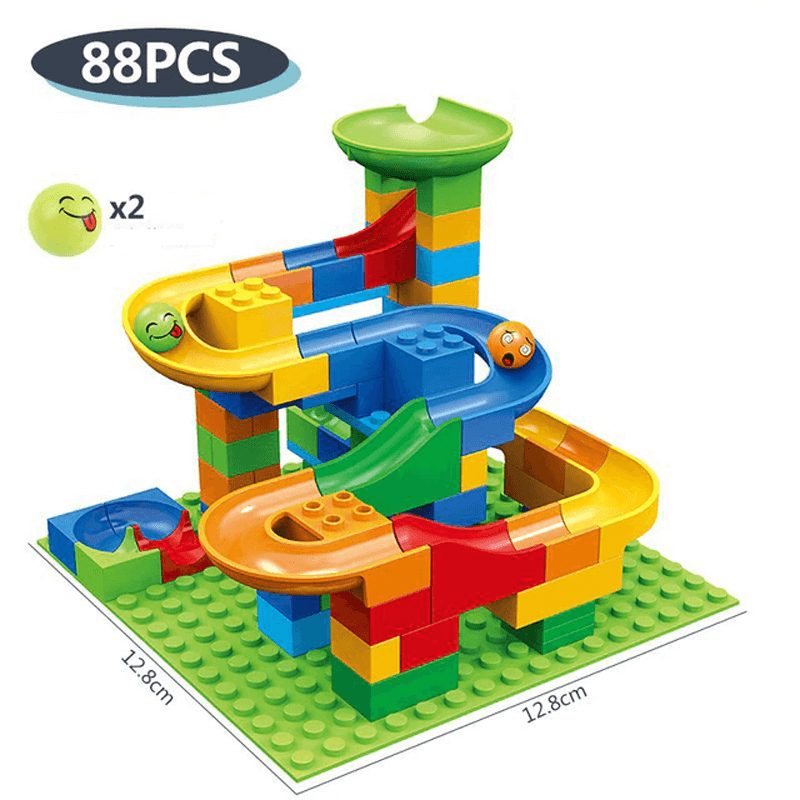 Marble Run Building Blocks - Creative Labyrinth with Slide and Ball Track for Kids - Educational Play for Problem Solving and Imagination