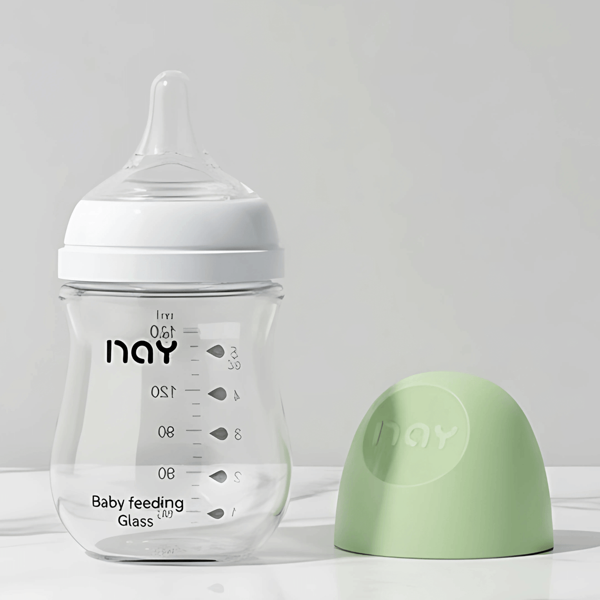 BabyFlow – Anti-kolik-sutteflaske i glas med blød silikonesut og design med kontrolleret flow