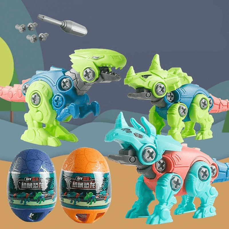 Dinosaur Egg Kit - Surprise Egg with Building Blocks, Disassemble and Assemble Your Own Dinosaurs, DIY Blindbox Toy for Kids
