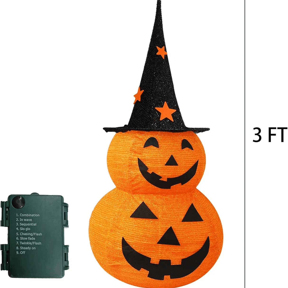 GlowPump – Hopfällbar Upplyst Halloween Pumpa med LED, Timer & Batteridriven Dekoration för Inomhus och Utomhus
