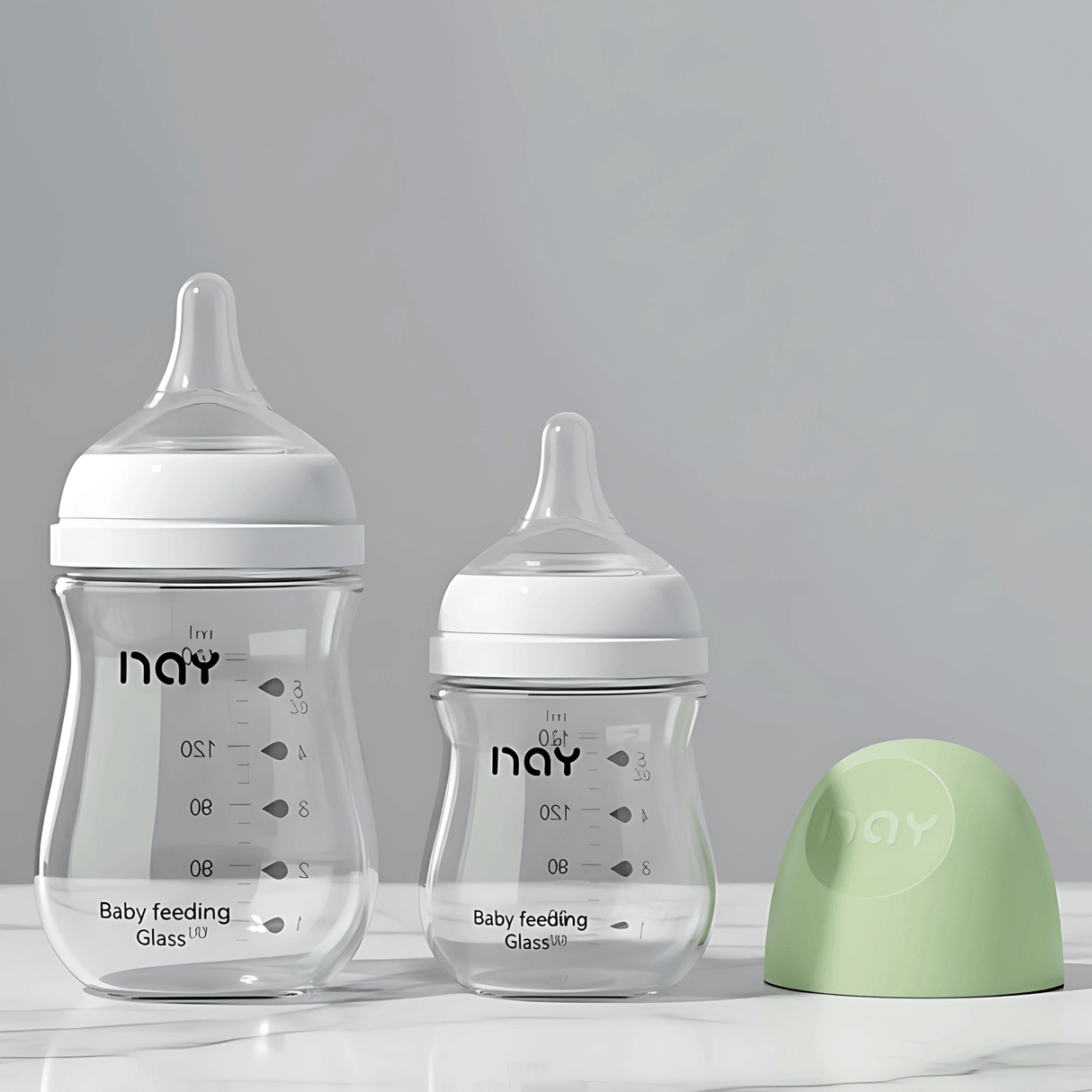 BabyFlow – Anti-kolik-sutteflaske i glas med blød silikonesut og design med kontrolleret flow