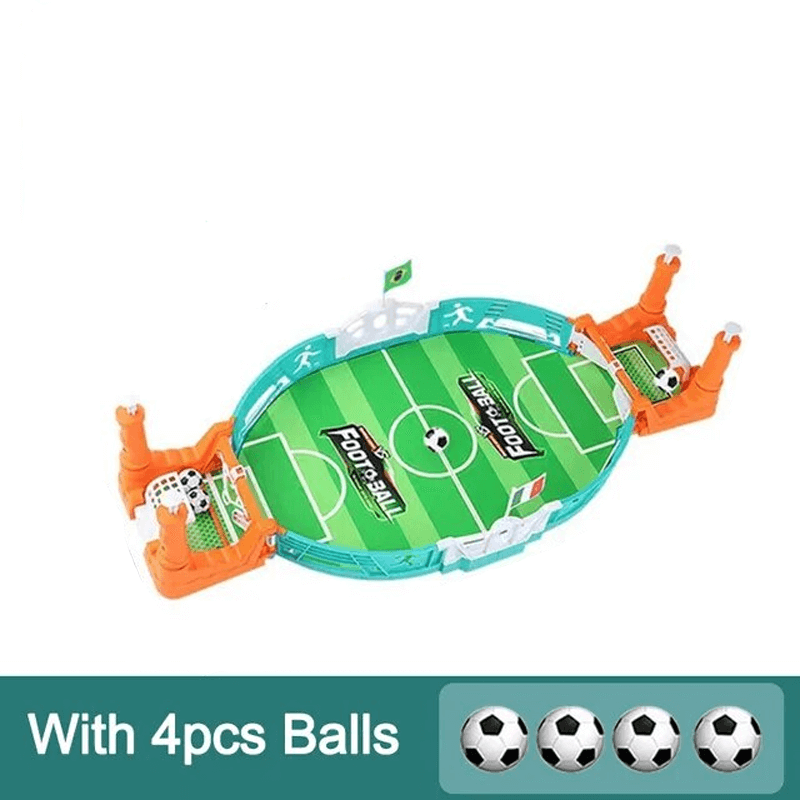 Bordsfotboll Spel för Barn & Vuxna – Mini Fotbollsspel i Trä & ABS | Interaktivt 2-i-1 Brädspel för 2–4 Spelare