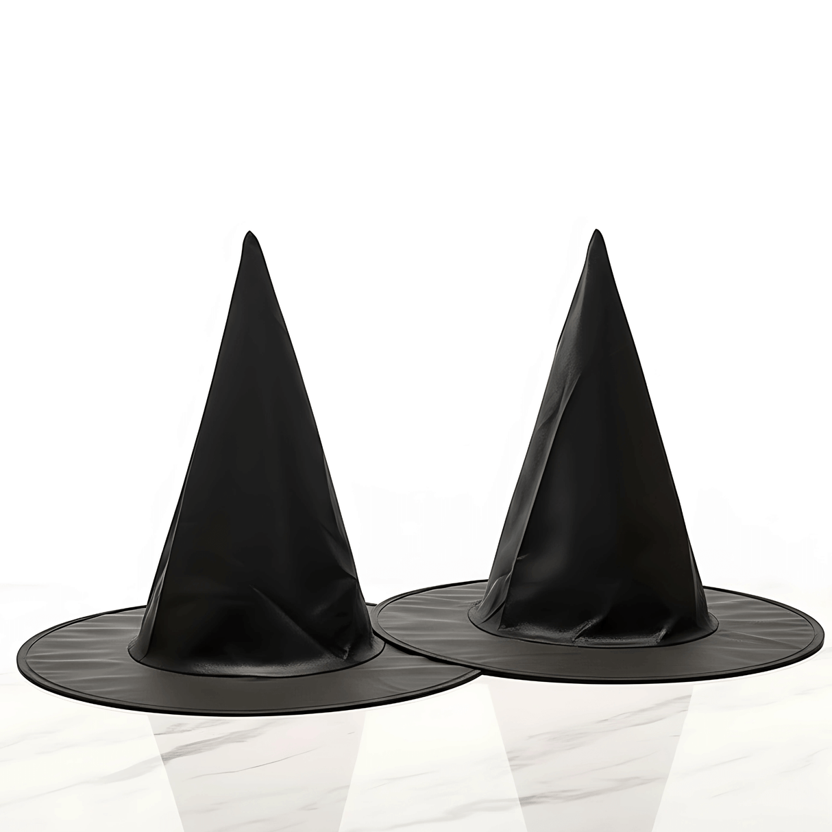 WitchGleam – Hopfällbar Halloweenhäxhatt i Svart Polyester för Maskerad, Party & Dekoration