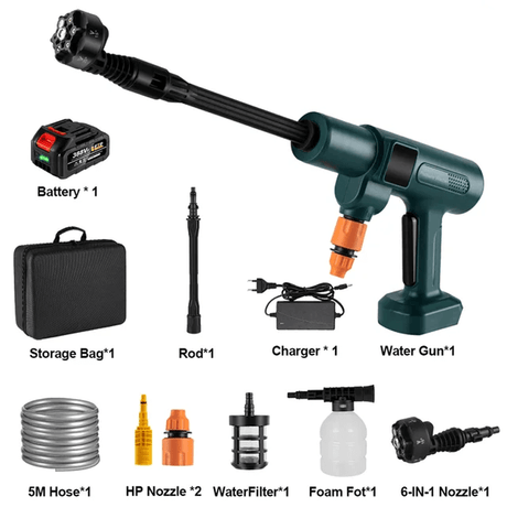 AquaJet Kraftfull Batteridriven Trådlös Högtryckstvätt 3500W 28 Bar