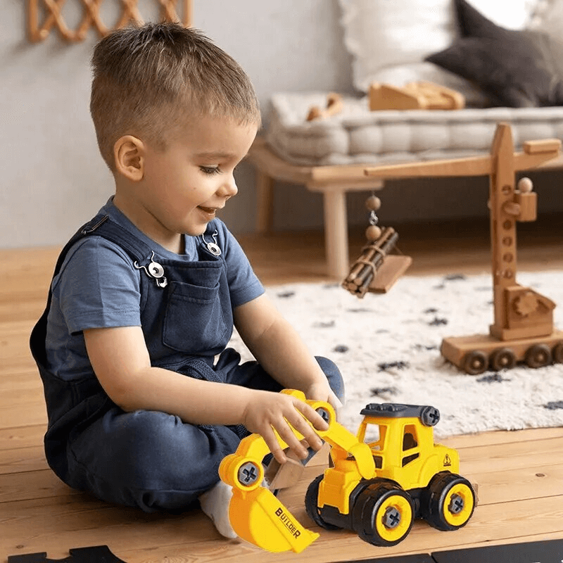 Pusselsimulering Grävmaskinsleksak – Gör-det-själv Byggbar Leksak för Barn
