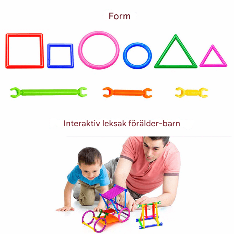 280 pcs Smart Puzzle Sticks - Building Blocks for Kids, 3D Puzzles and Educational Building Set, Creative Connecting and Construction Kit