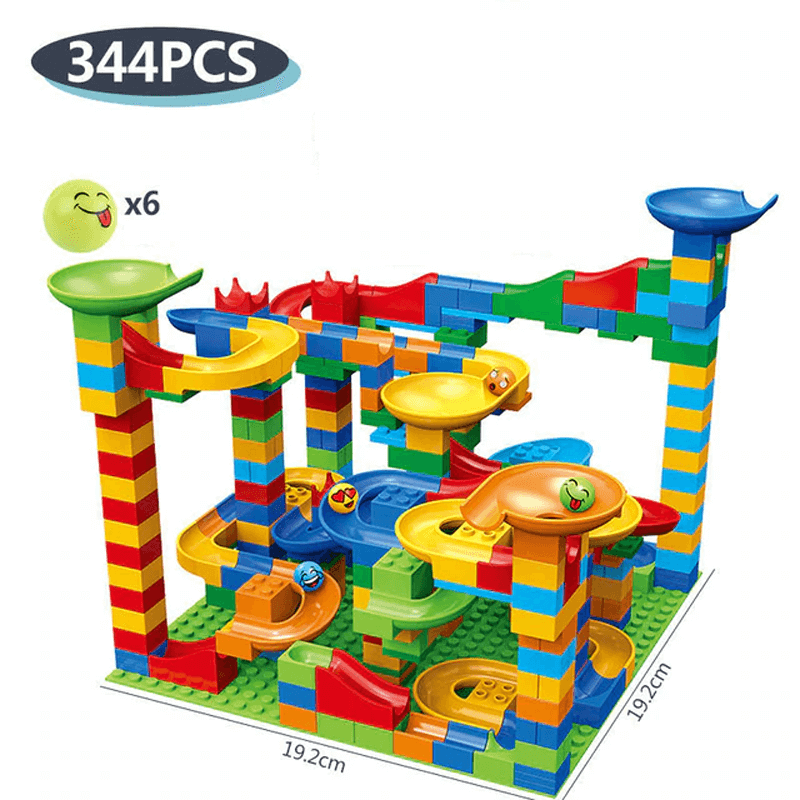 Marble Run Building Blocks - Creative Labyrinth with Slide and Ball Track for Kids - Educational Play for Problem Solving and Imagination