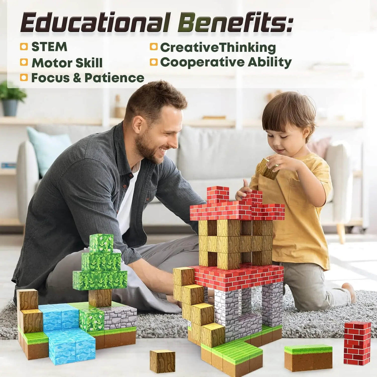 MiniCraft™ Magnetic Building Blocks - Learning & Creative Play