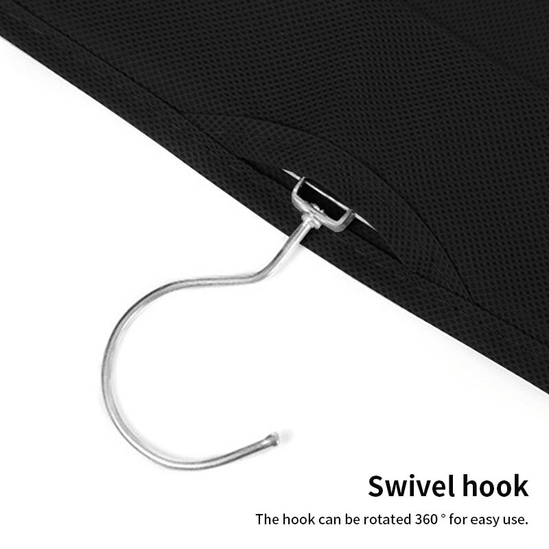 Sort hængende garderobeskab med 6 lommer | Dobbeltsidet opbevaringsløsning til tasker, sko og tøj