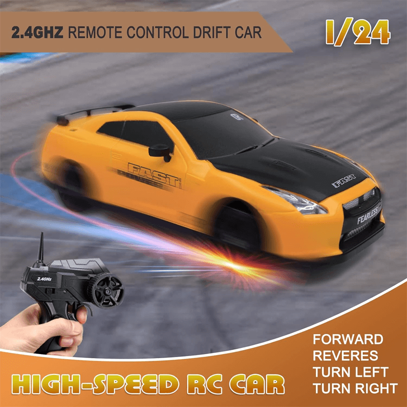 1:24 RC Drift Car with Four Wheel Drive - 15km/h High Speed and Dynamic Racing