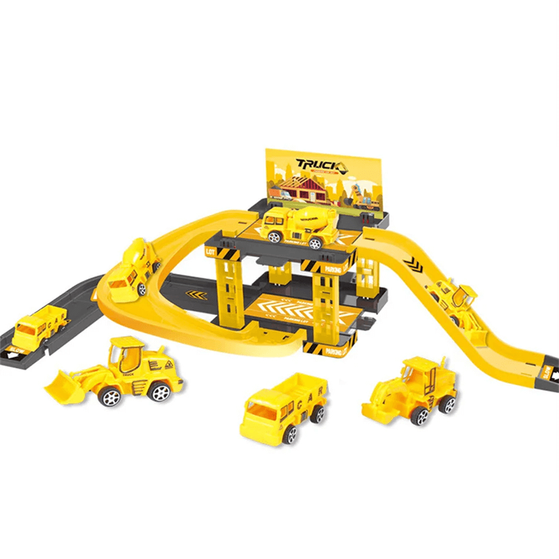 Bil Parkeringshus Leksaksset – Fri Montering med Flera Leksaksbilar och Olika Stilar