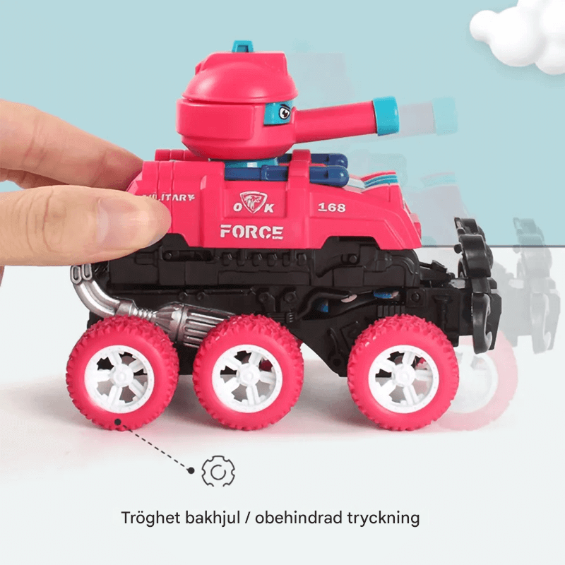 Mini-Tank Leksak – Sexhjulig, Glidande och Tyst Mini Tank för Barns Fantasilek