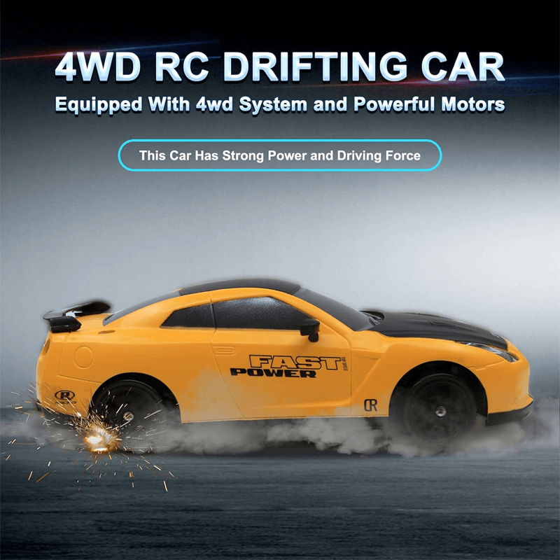 1:24 RC Drift Car with Four Wheel Drive - 15km/h High Speed and Dynamic Racing