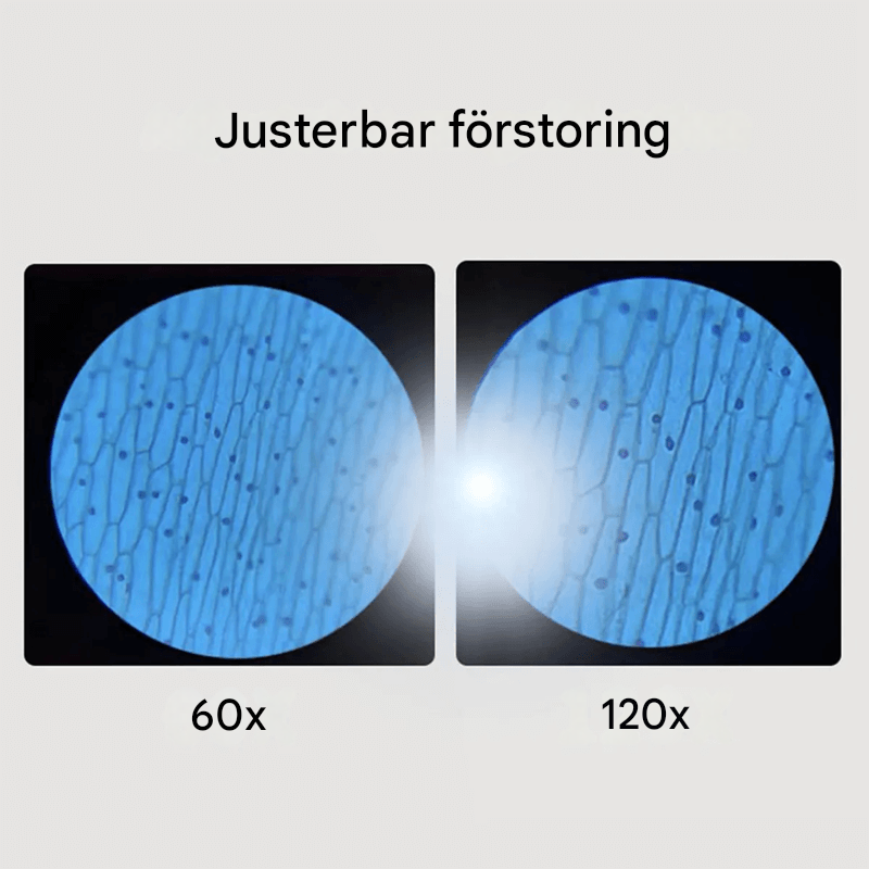 Portabel Barnmikroskop Leksak – Förstoring 60X-120X med LED