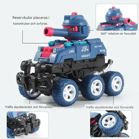 Mini-Tank Leksak – Sexhjulig, Glidande och Tyst Mini Tank för Barns Fantasilek