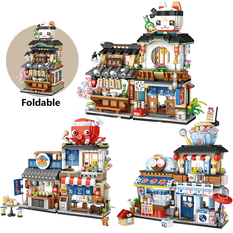 Japanese Street Mini Building Blocks - DIY Model