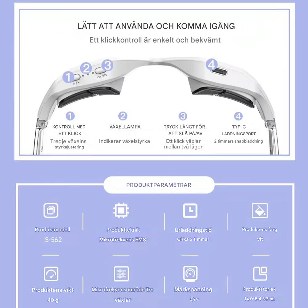 ZenVisio - Elektriska Glasögon för Ögonmassage För Avkoppling & Rynkreducering