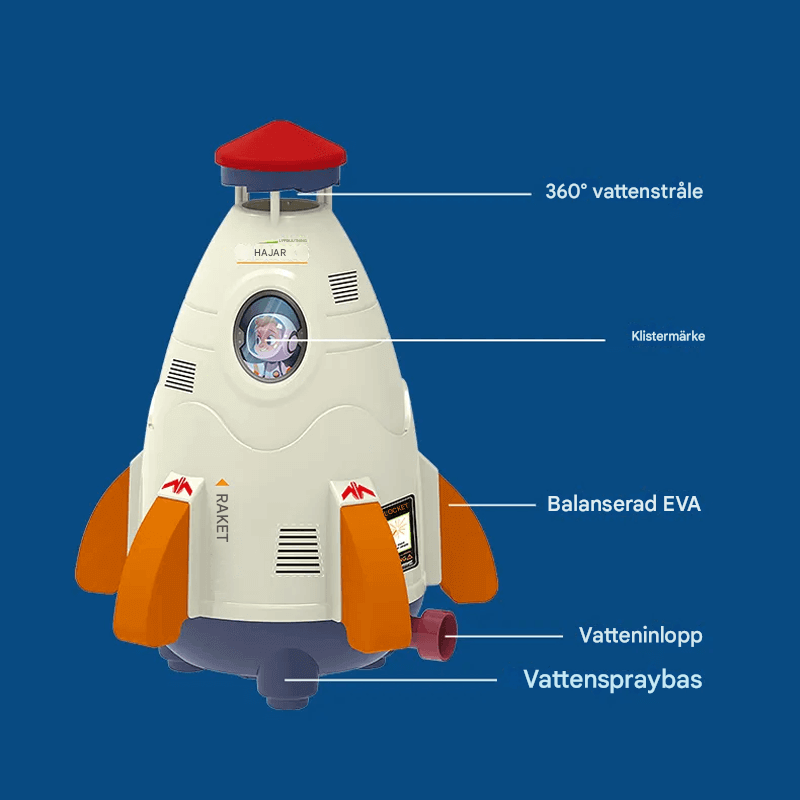 Vattenraket Sprinkler för Barn | Utomhus Lek & Sommarkul med Trycksatt Vattensprutande Raket