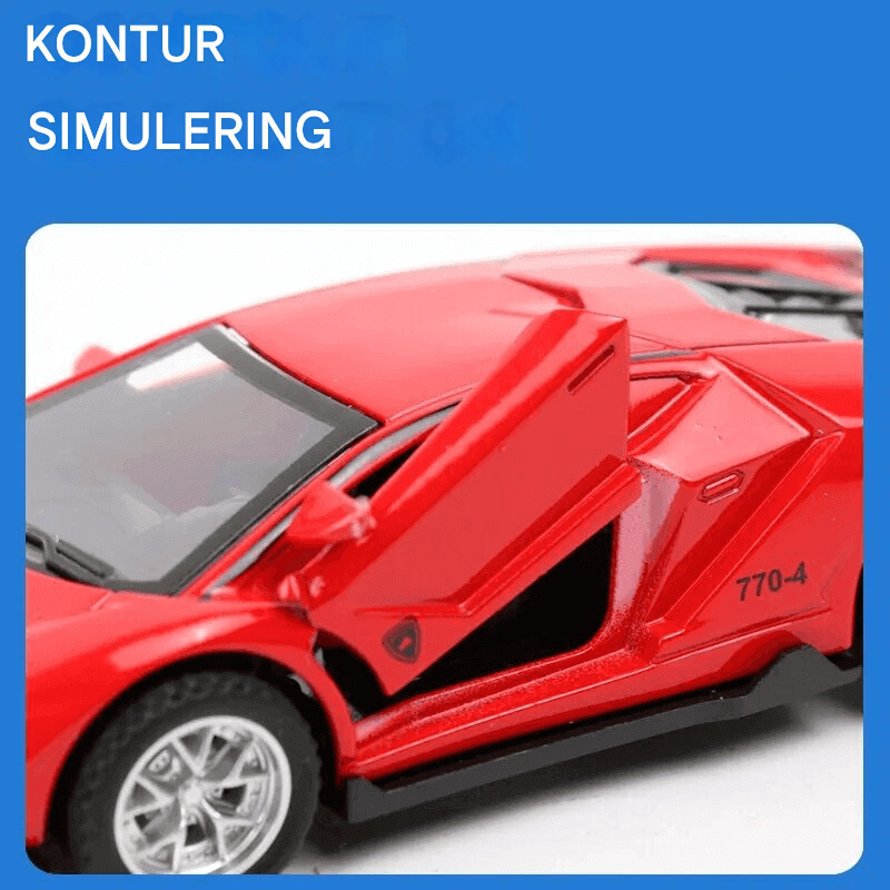 Diecast Sportbilmodell Leksak – Mini Racing Bil med Fällbar Struktur